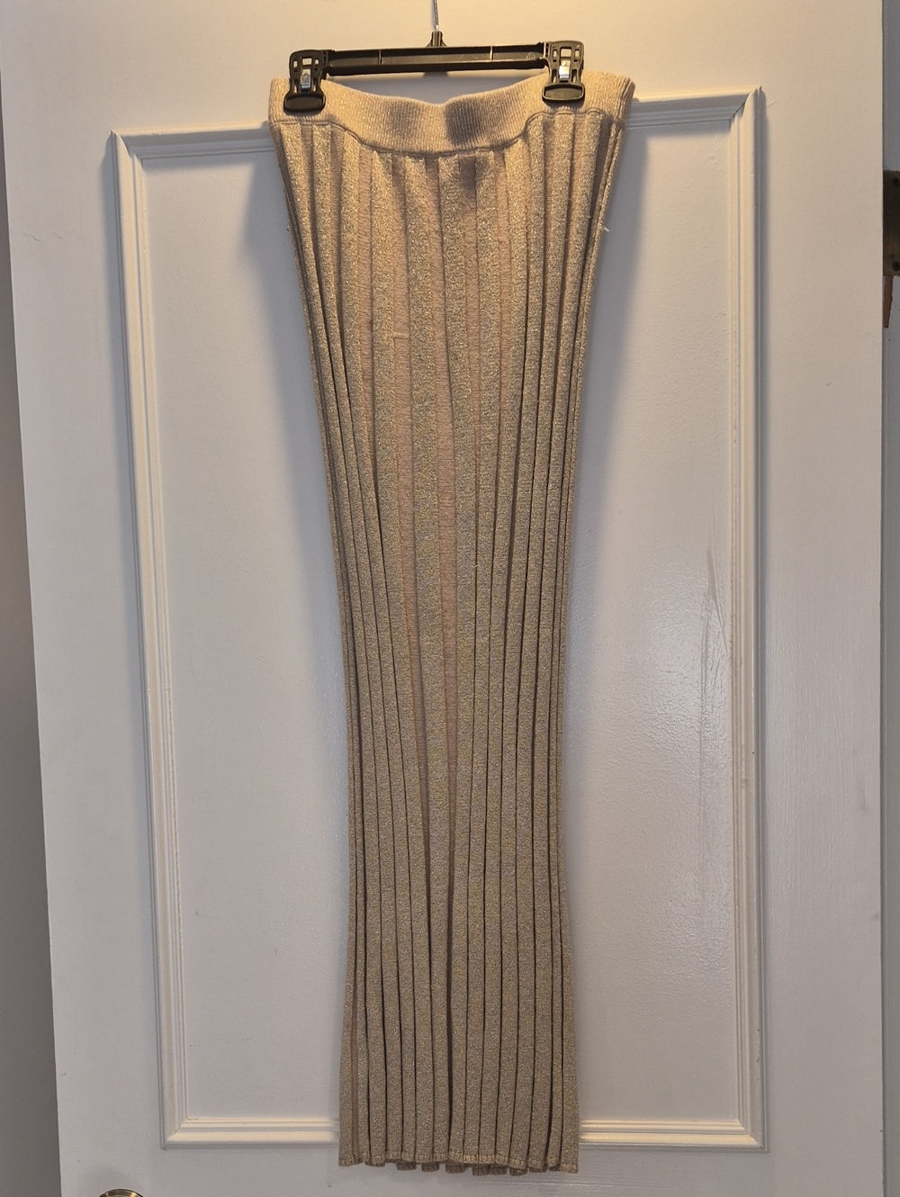 Ann Taylor Ribbed Maxi Skirt in Beige
